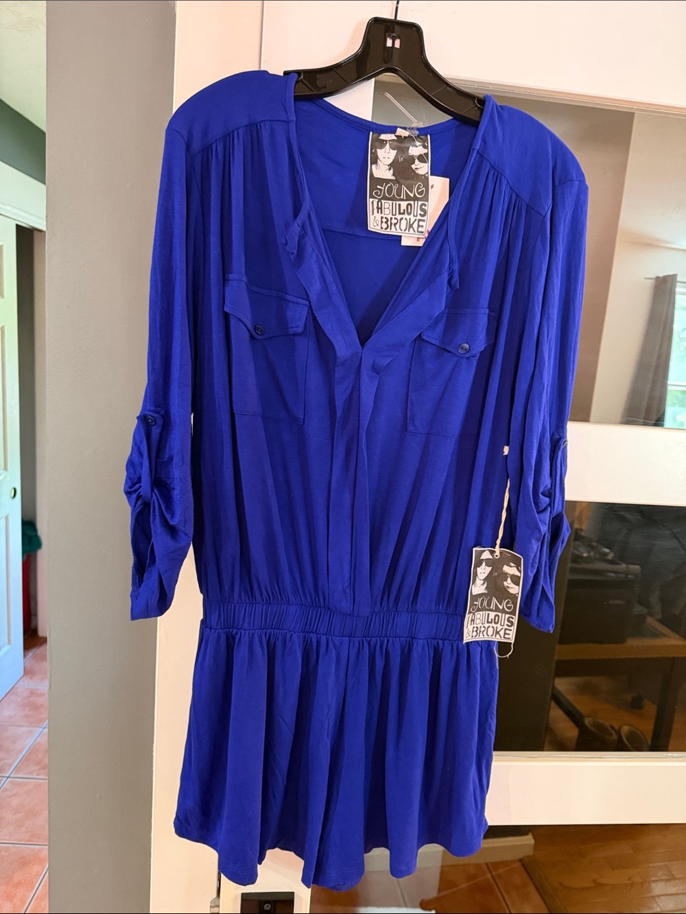 Young Fabulous & Broke Cobalt Blue Romper